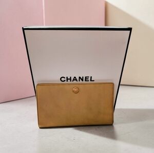 CHANEL Gold Leather Wallet